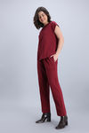 Zivame Knit Cotton Loungewear Set - New Maroon — thumbnail 2
